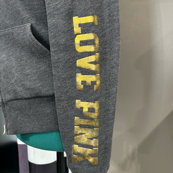 PINK Victoria’s Secret Green Bay packers faux fur lined bling hoodie - Picture 6 of 15